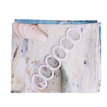 Seestern-Duschvorhang Aus Polyester – Aquarell-Design Mit Korallen & Muscheln, 183 X 183 Cm, Inkl. 12 Haken
