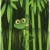 Abakuhaus Duschvorhang, Illustration des Freundlichen Spaß Frosches auf Stamm der Bambusdschungel Bäume Digital Druck, Blickdicht aus Stoff inkl. 12 Ringen Umweltfreundlich Waschbar, 175 X 200 cm - 