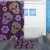 ISAOA Rutschfeste Badezimmermatte mit abstrakten Totenköpfen, 60 x 40 cm, wasserdicht, 183 x 183 cm, waschbarer Duschvorhang mit 12 Haken - 2