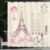 ABAKUHAUS Kuss Duschvorhang, Florales Paris-Symbol Eiffel, Klare Farben aus Stoff inkl.12 Haken Farbfest Schimmel und Wasser Resistent, 175 x 220 cm, Elfenbein Rosa - 3