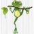 ABAKUHAUS Tier Duschvorhang, Frosch auf Zweig Dschungel, Wasser Blickdicht inkl.12 Ringe Langhaltig Bakterie und Schimmel Resistent, 175 x 180 cm, Grün Weiß - 2