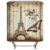 Cisixin Retro-Eiffelturm in Paris Duschvorhang Badezimmer Vorhang Wasserdicht Polyester Bad Vorhang, 180 * 180 cm - 2