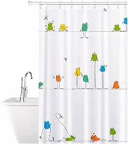 N / A Hochwertige lustige Frösche Duschvorhänge Bad Vorhang Stoff für Art Fashion Duschen und Badewannen-B180cmxH200cm - 1